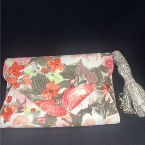 Modern Lux Floral Clutch with Chain